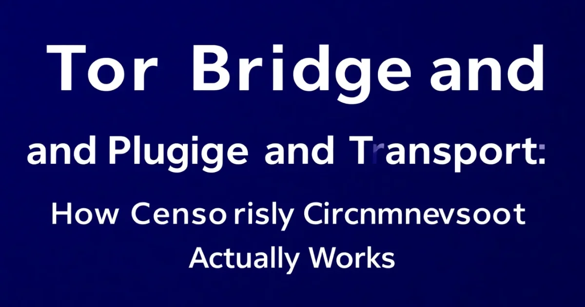 Les ponts Tor et les transports modulables : contourner la censure Internet