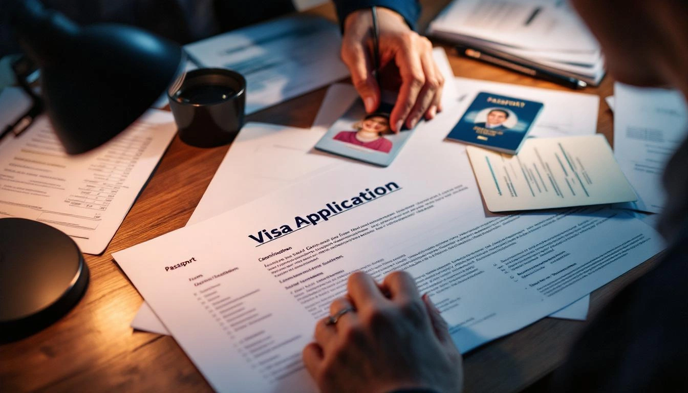 Chinese visa application form and passport