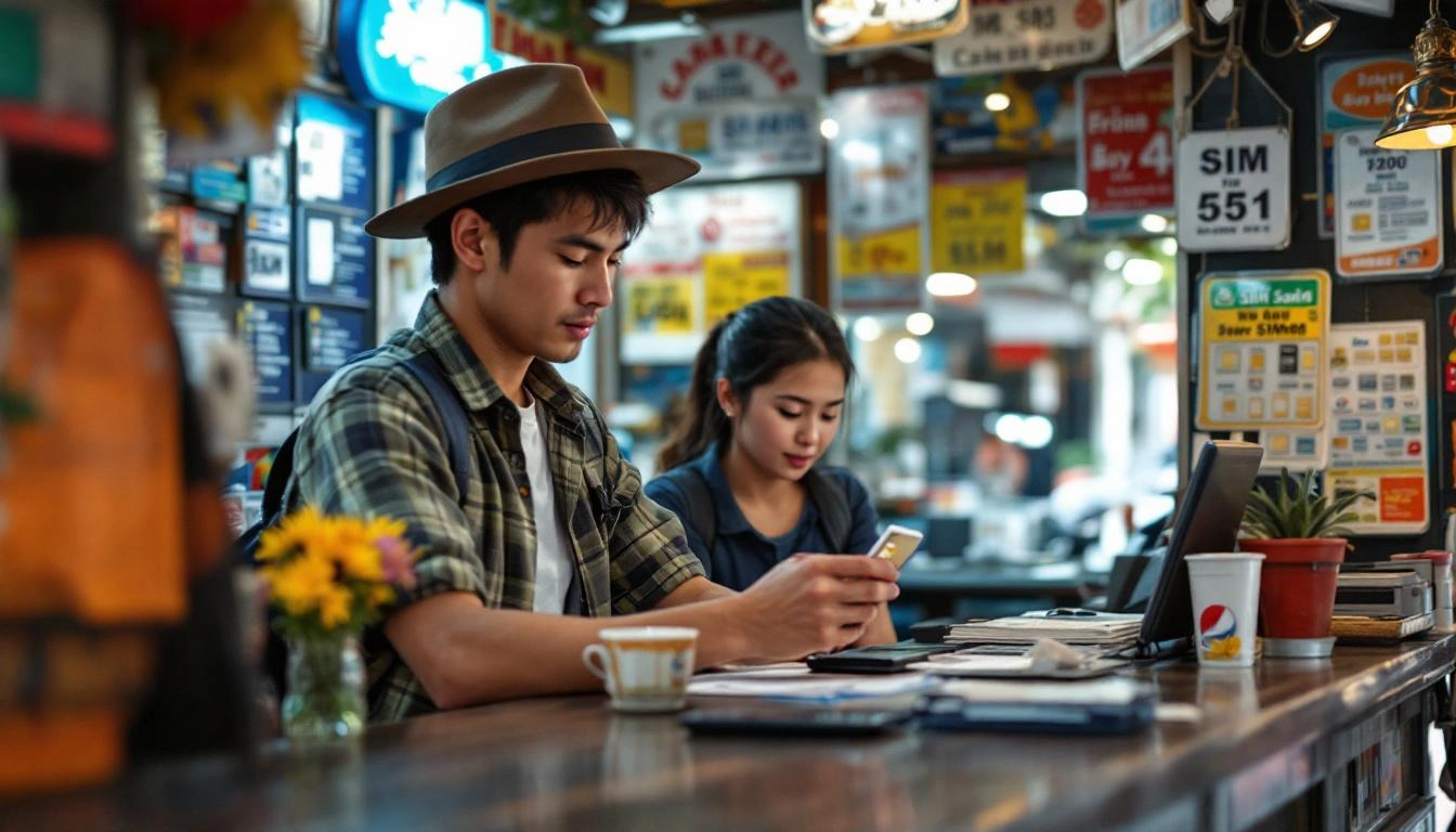 Local SIM card shop at airport arrival hall
